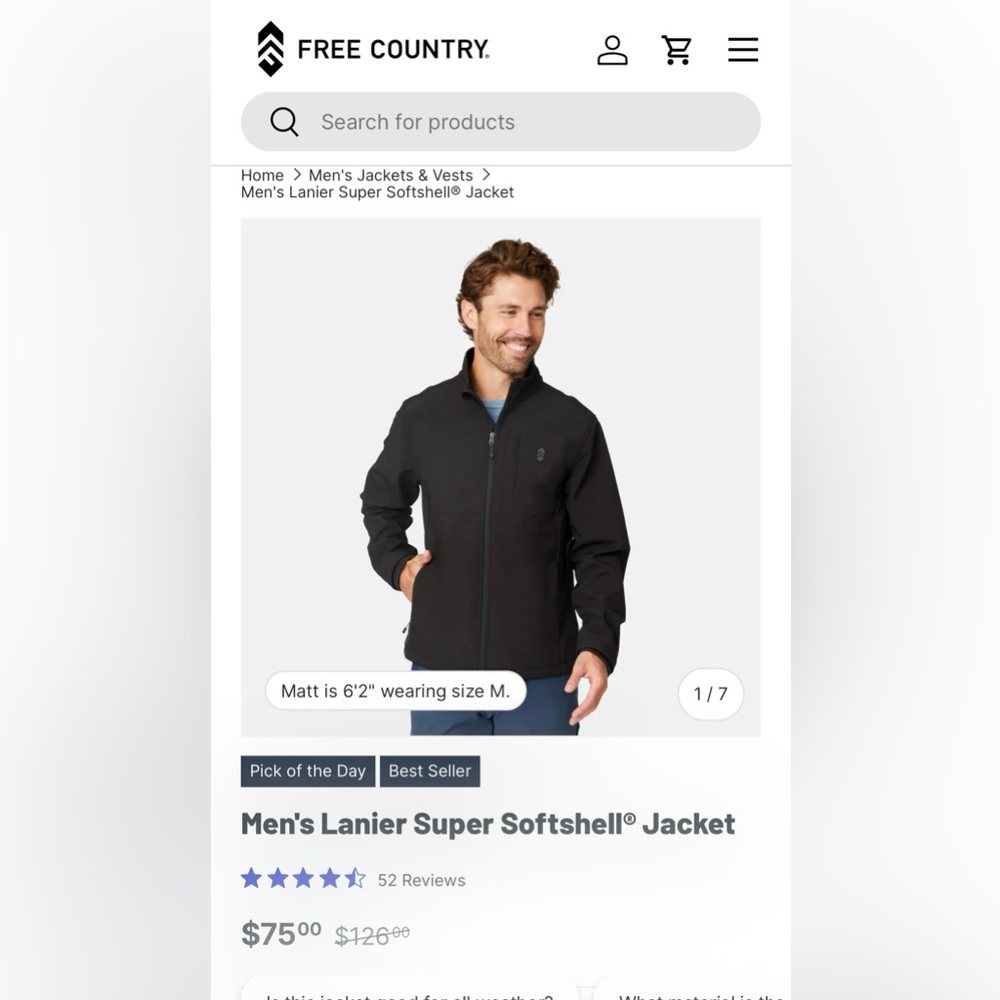 Free Country Performance Jacket M - Picture 3 of 7